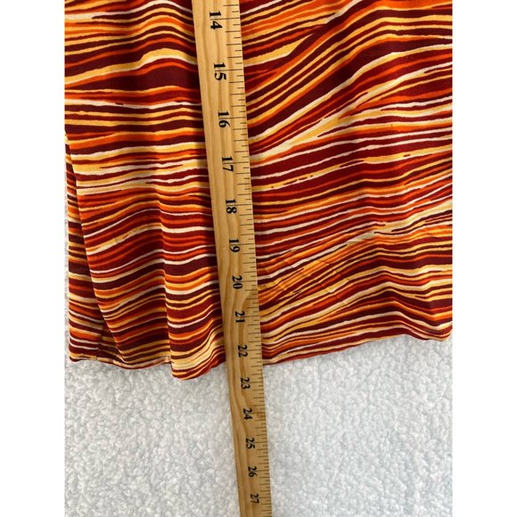 Jones New York Womens Tank Top Yellow Orange Striped Sleeveless Stretch Silk 14 - Picture 5 of 6